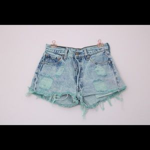 Denim Levi wedgie shorts- green wash